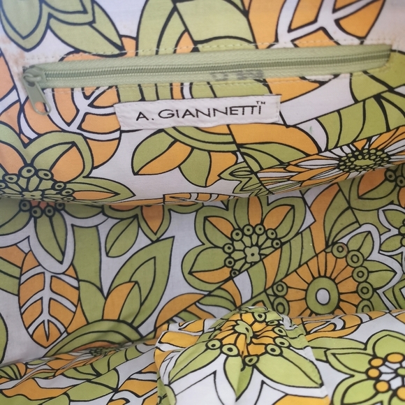 RETRO semi circular embroidered wicker straw bag giannetti - Picture 2 of 14